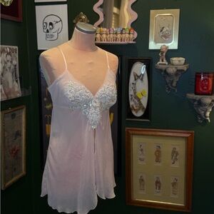 Pink beaded vintage slip